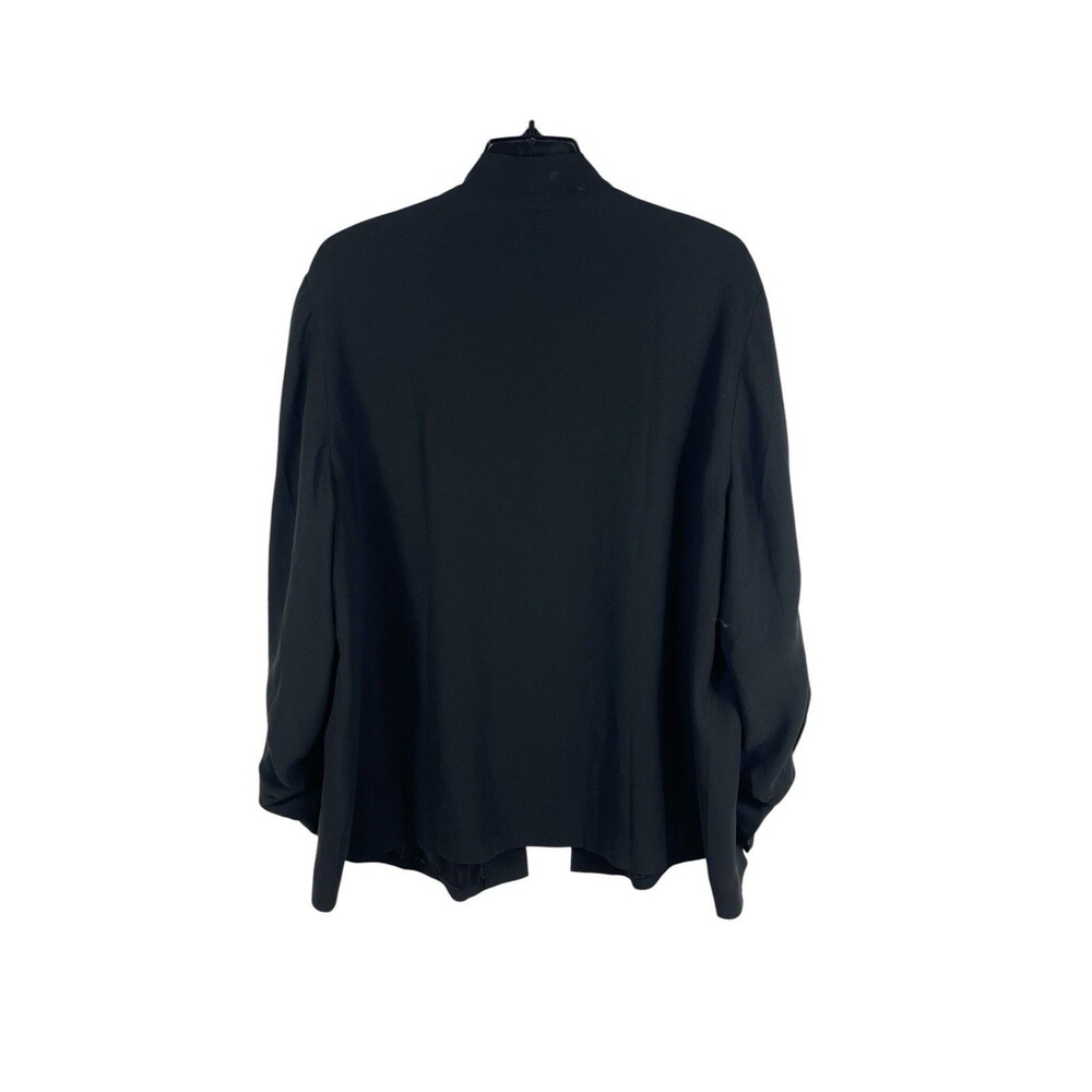 Eileen Fisher Black 100% Silk Open Front Cardigan Top XL Lagonlook Minimalist - Picture 2 of 12